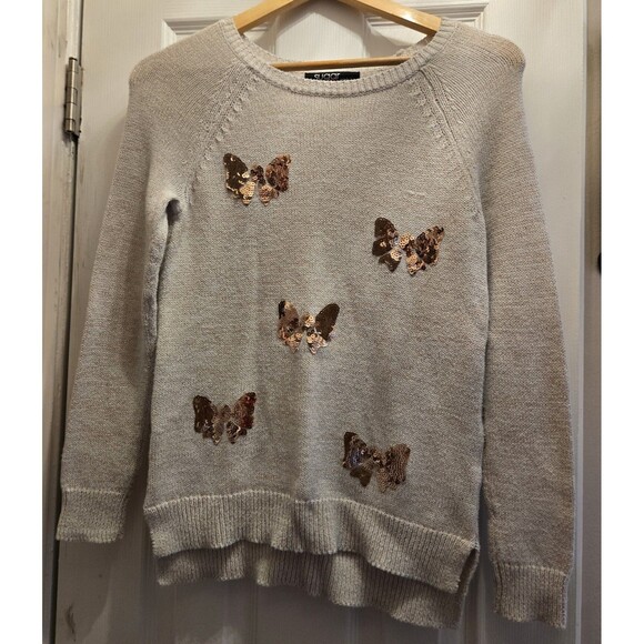 Sugar Rush Girls Size Large Mint Sweater with Silver Sequence Stars - Picture 1 of 5